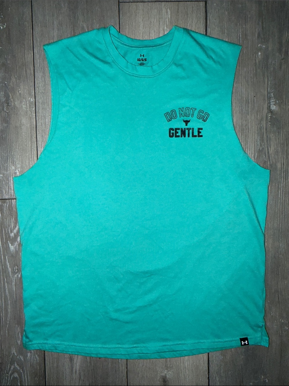 Under Armour Project Rock Men's Teal Sleeveless Graphic Tank Top L